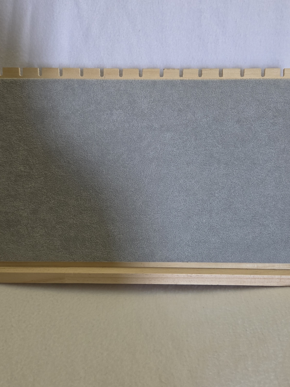 15.75" Wood Necklace Stand with Velvet Mat, Tabletop Display Holder gray